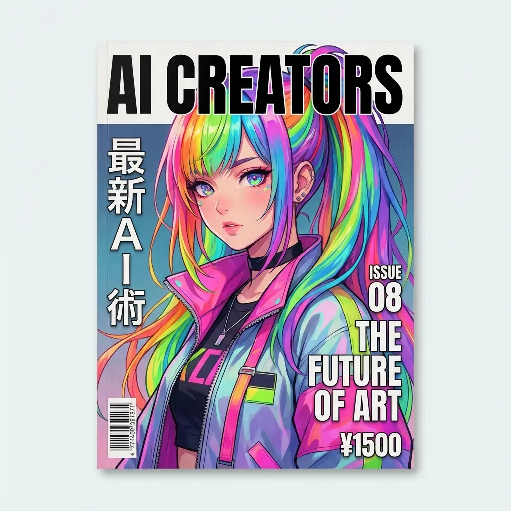 雑誌表紙風の生成例