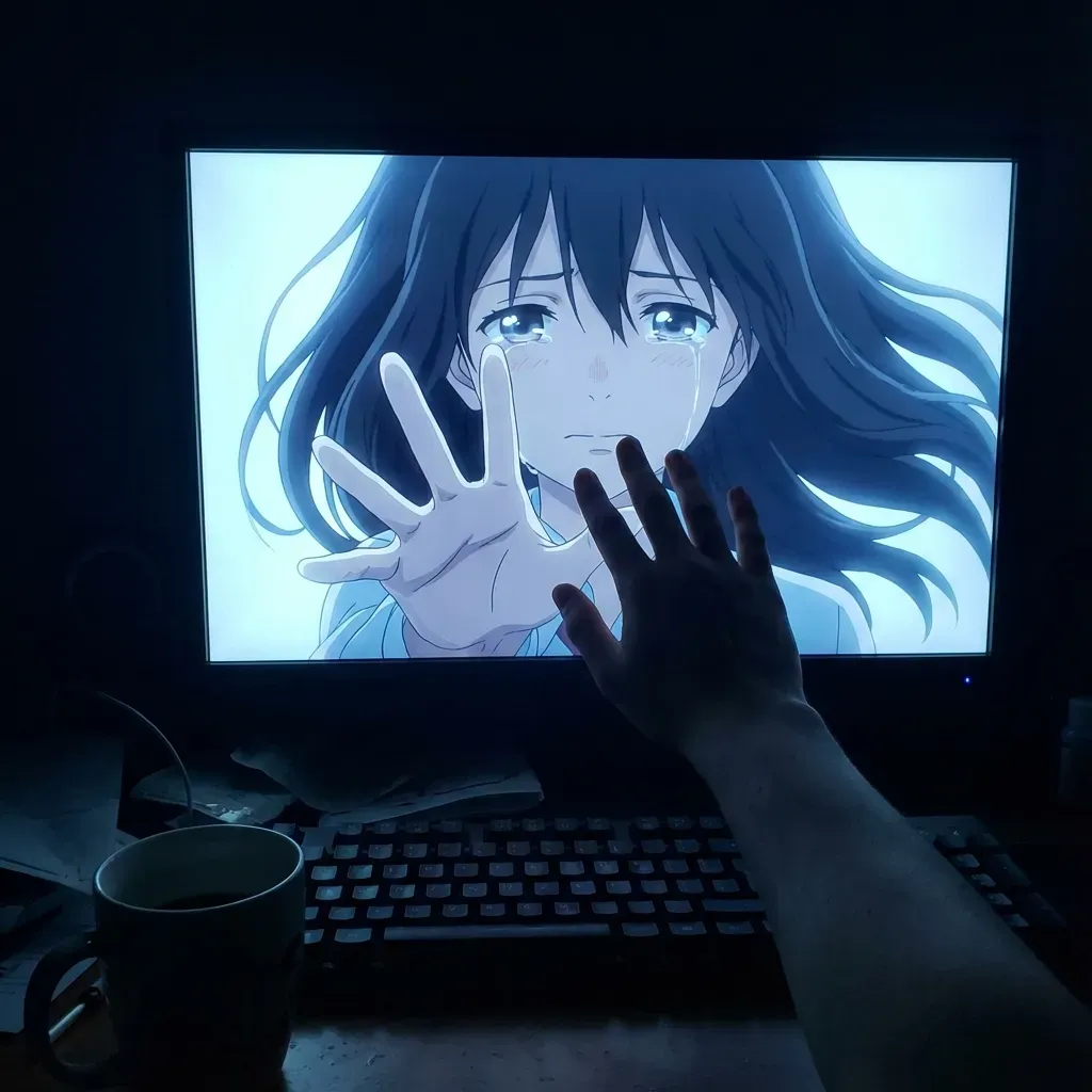 モニター越しの手合わせの生成例